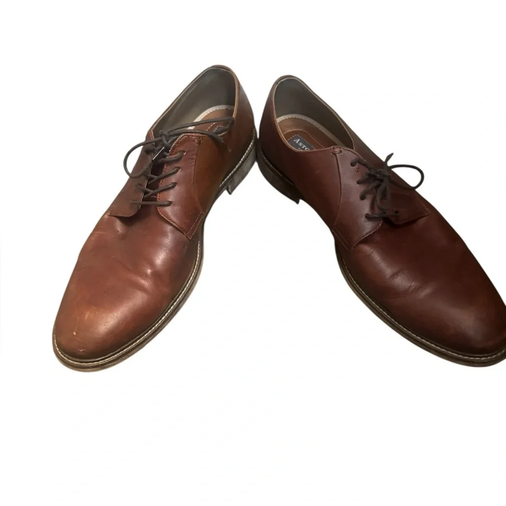 ASTON GREY Grenasien Shoes Mens 12 Dress Plain Toe Oxford Brown Leather Lace Up